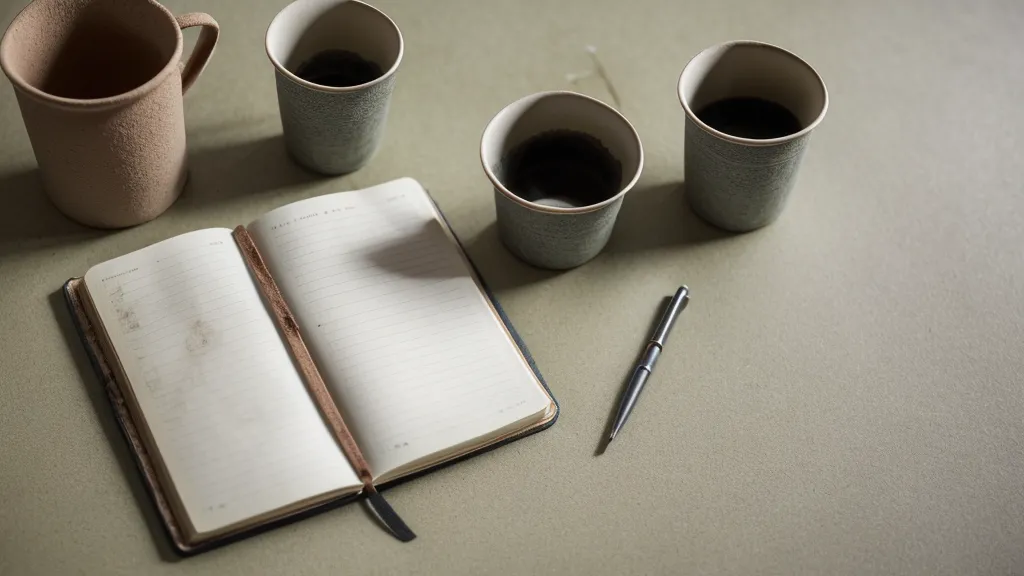 Manos sosteniendo un mate en el escritorio de una oficina de logística en medio de una jornada de estrés laboral