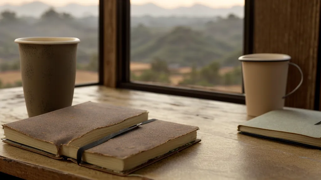 Cuaderno de notas abierto sobre el escritorio, el intento de journaling frente a la ansiedad laboral