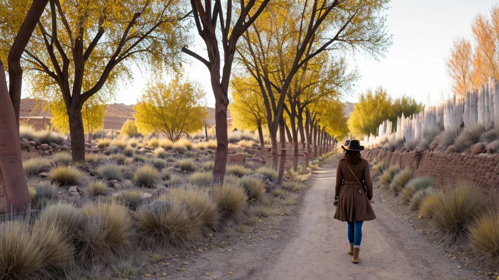 Caminata junto a una acequia arbolada en una tarde fresca de Mendoza
