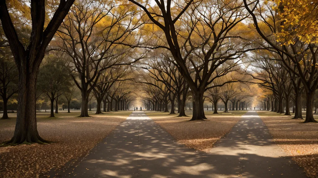 Sendero tranquilo en el Parque San Martín de Mendoza durante el invierno