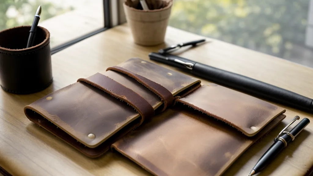 Cuaderno de notas y lapicera junto a una planilla de logística en un escritorio