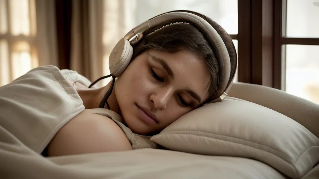 Auriculares de cancelación de ruido sobre una cama desordenada durante una tarde de calor.